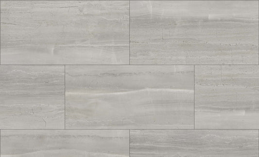 Fuzion Flooring Smartdrop Elite Tile, Chalk, 18x5/0.5mmx36, 36 SF/CTN *blue Backing